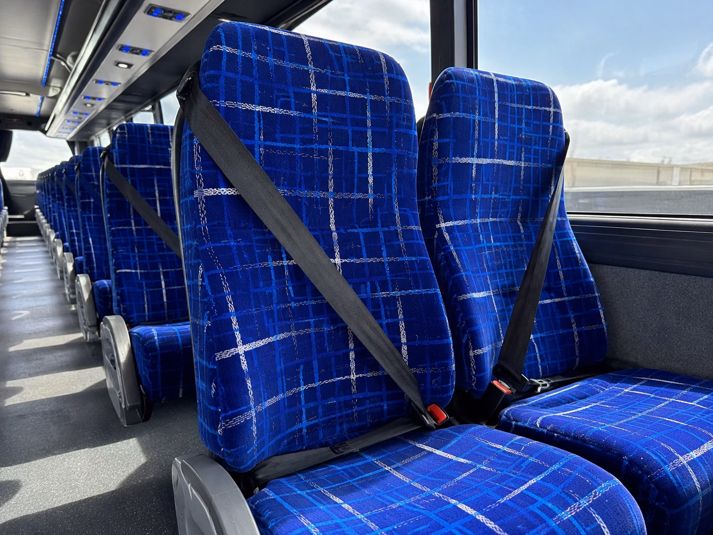 56 passenger charter bus inside