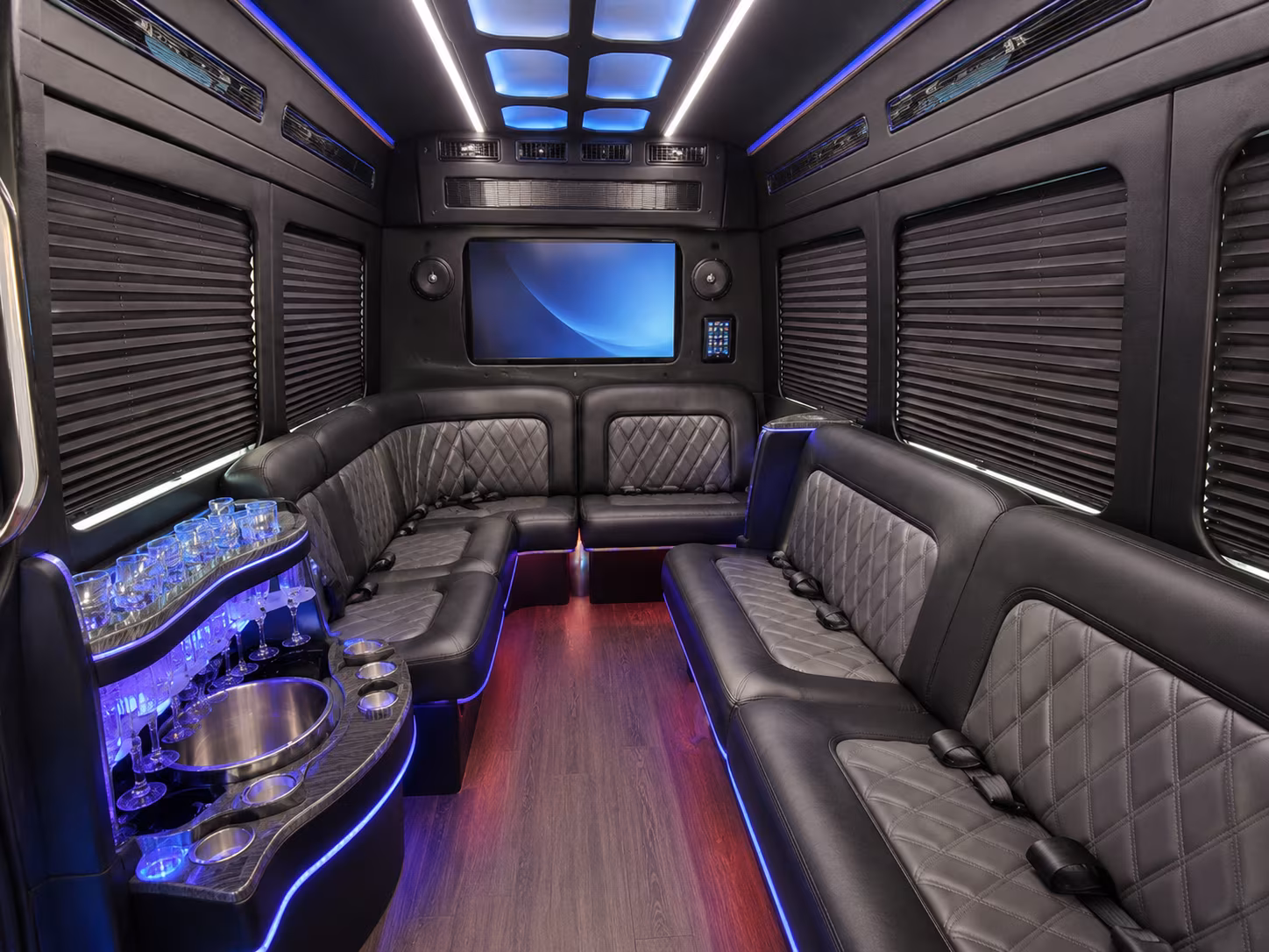 scottsdale 50 passenger party bus interior